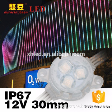 DMX control rgb addressable led pixel module 12V 30mm 5050 SMD full color